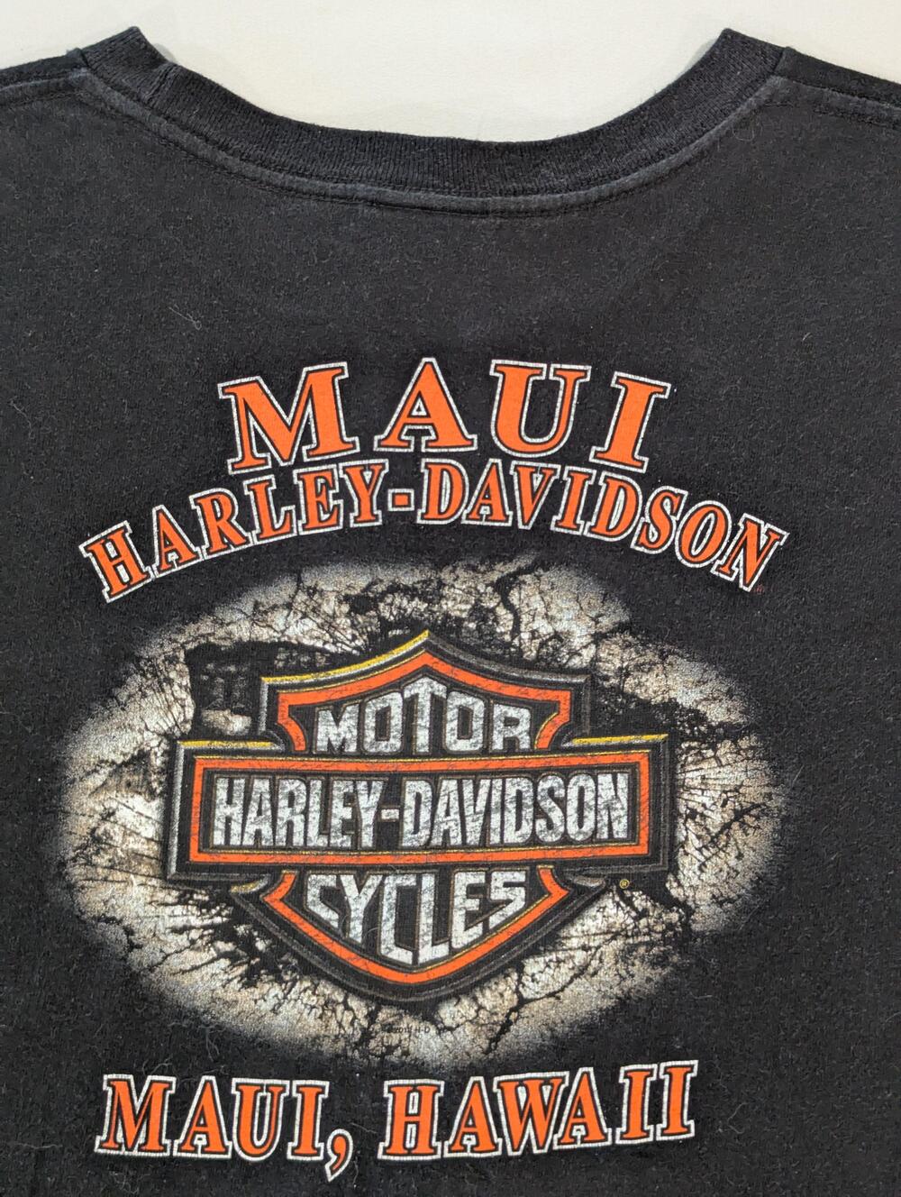 Harley-Davidson Shirt Mens 2XL Black Maui Hawaii Pocket Dealer Graphic Tee